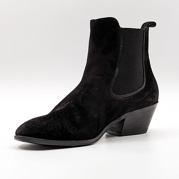 Thursday Boot Duchess Distressed Black Suede Western Boots Size 9.5 - Picture 2 of 8